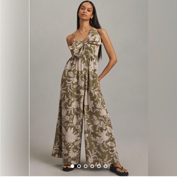 Anthropologie x HUTCH Poplin Bow Jumpsuit, size XS - Picture 1 of 10